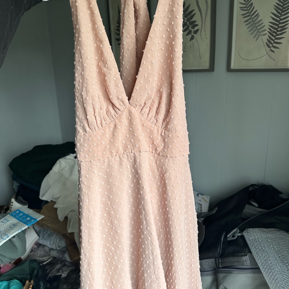 Lulu’s Blush Pink Halter Top Dress